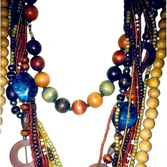 Lot of Wood Wooden Bead Beaded Necklaces - Picture 3 of 7
